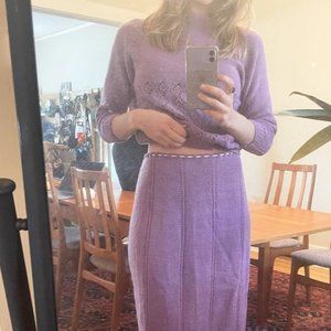 Handmade one of a kind purple knit set